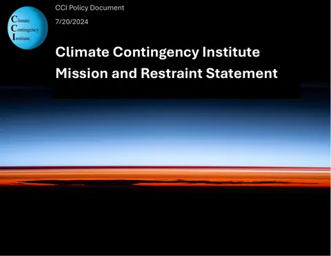 Cover page of the CCI Mission and Restraint Statement